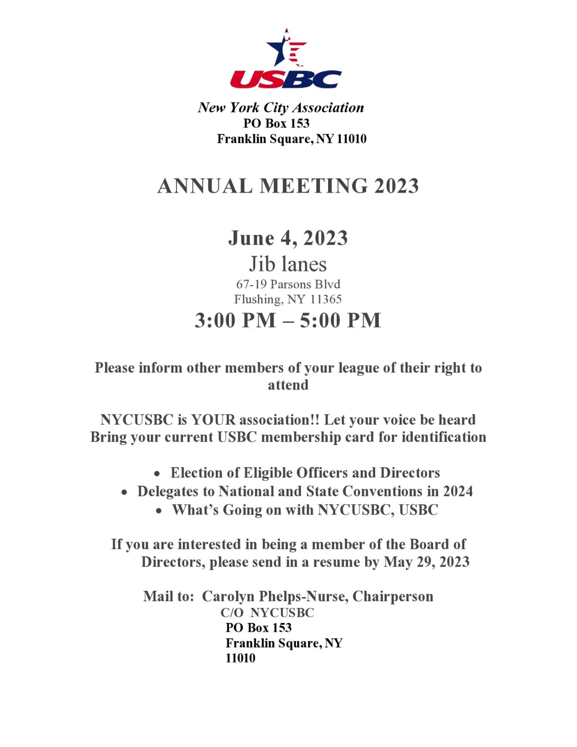 2025 NYC USBC ANNUAL MEETING New York City USBC